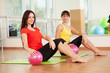 Group training in a gym of a fitness center