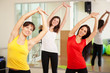 Group training in a gym of a fitness center