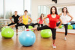 Group training in a fitness class