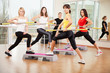 Group training in a fitness class