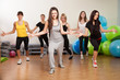 Group training in a gym of a fitness center