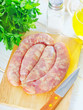 raw sausages