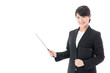 a young businesswoman showing