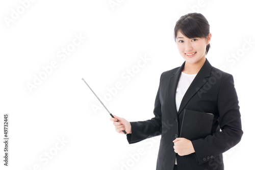 Photo: a young businesswoman showing a young businesswoman showing
