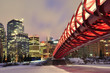 Photo: Calgary skyline and peace bridge at night. Calgary skyline and peace bridge at night.