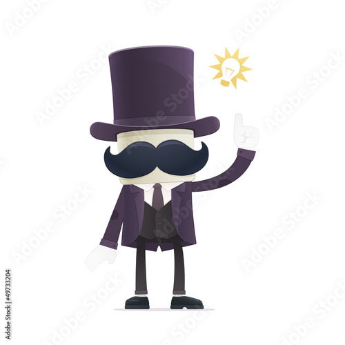 Vector: funny cartoon illusionist funny cartoon illusionist