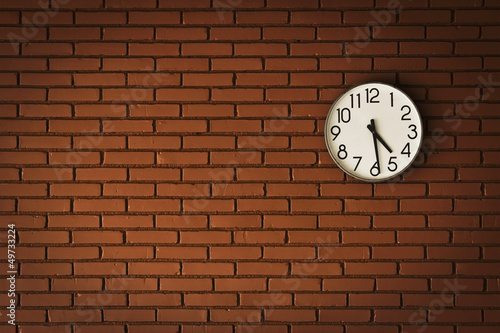 Photo: clock on brick wall clock on brick wall