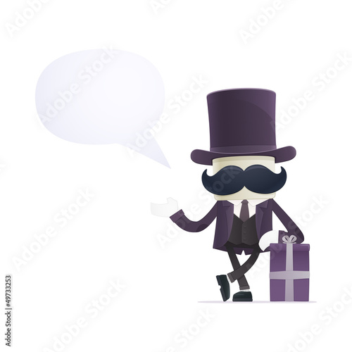 Vector: funny cartoon illusionist funny cartoon illusionist