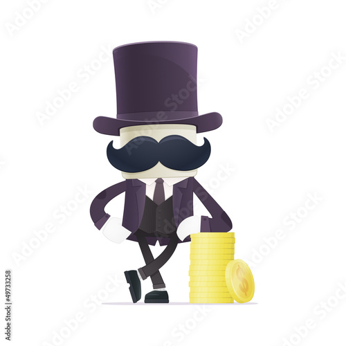 Vector: funny cartoon illusionist funny cartoon illusionist