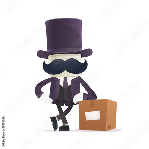 Vector: funny cartoon illusionist funny cartoon illusionist