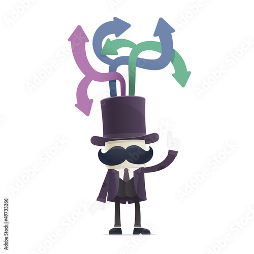 Vector: funny cartoon illusionist funny cartoon illusionist