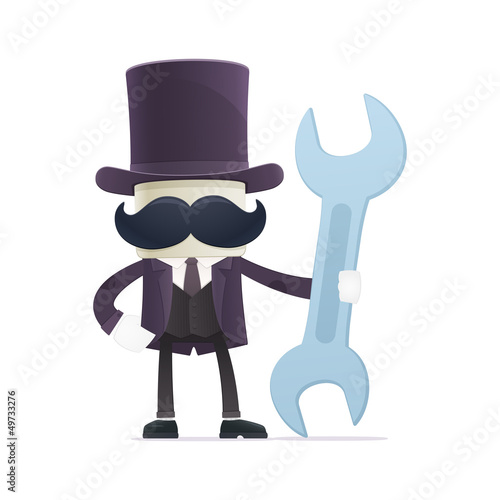 Vector: funny cartoon illusionist funny cartoon illusionist