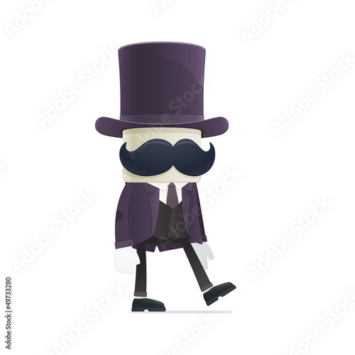 Vector: funny cartoon illusionist funny cartoon illusionist