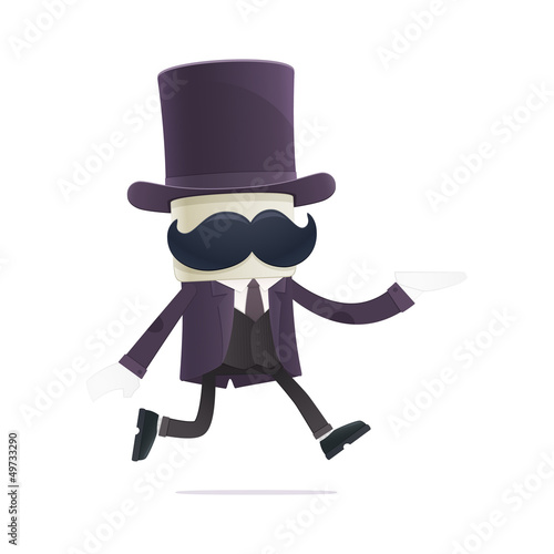 Vector: funny cartoon illusionist funny cartoon illusionist