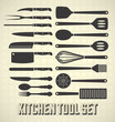 Vector Set: Kitchen Utensils in Vintage Style