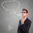 Thinking man with speech bubble