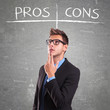 business man in front of a decision