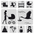 Collection of baby symbols.Vector.