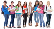 Large group of female students