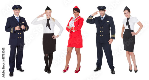 Photo: Flight crew members, pilots, stewardesses Flight crew members, pilots, stewardesses