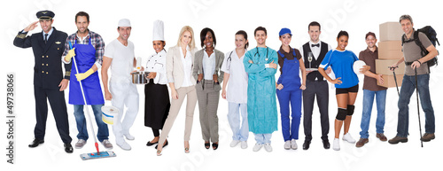Photo: Group of people representing diverse professions Group of people representing diverse professions