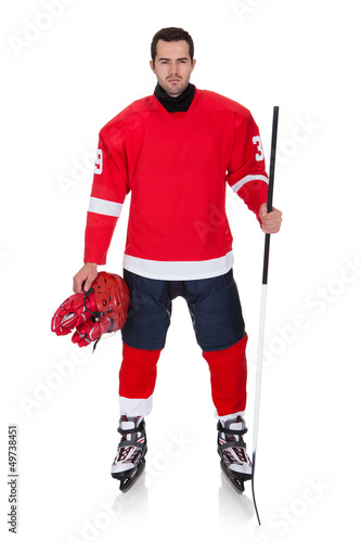 Photo: Professional hockey player after game Professional hockey player after game