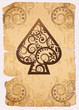 Vintage Spade´s ace poker playing cards, vector illustration