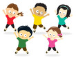 Vector: Kids doing Jumping Jacks Kids doing Jumping Jacks