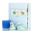 Baby photo album isolated on white