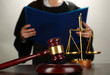 Judge read verdict on grey background
