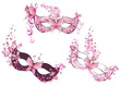 Set masks with flowers and butterfly