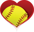 Heart with Softball Inside