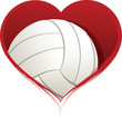 Heart with Volleyball Inside