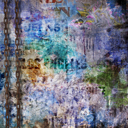 Photo: Fond mur grunge - Graffitis Fond mur grunge - Graffitis