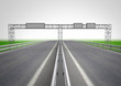 highway with signpost on construction concept