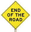 End of the Road Yellow Warning Sign - Last Final Failure