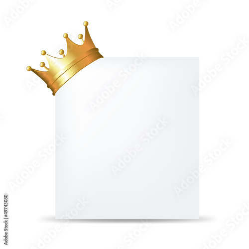 Vector: Golden Crown On Blank Card Golden Crown On Blank Card