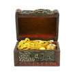 gold in ancient treasure chest