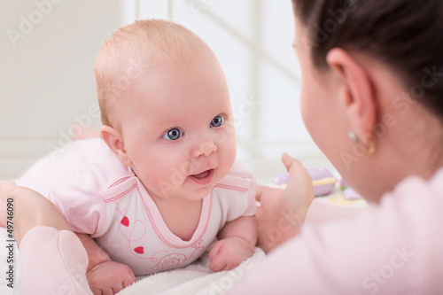Photo: picture of happy baby with mother picture of happy baby with mother