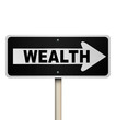 Choose the Road to Wealth Street Sign Financial Advice