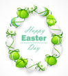 Easter eggs with ribbons