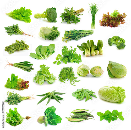 Photo: Vegetables collection isolated on white background Vegetables collection isolated on white background