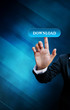hand of business women pushing a button on a touch screen interf