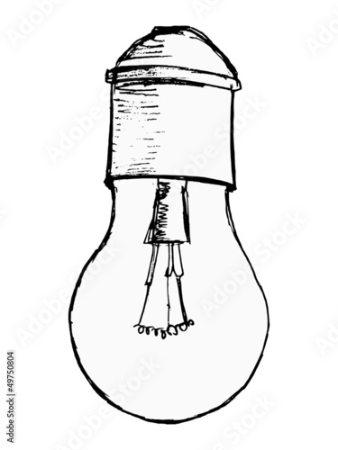 Vector: hand drawn, vector, cartoon image of light bulb hand drawn, vector, cartoon image of light bulb