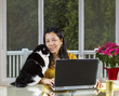 Mature woman Teleworking at home
