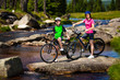 Active people biking