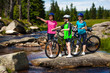 Active people biking