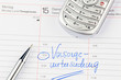 Eintrag im Kalender: Vorsorgeuntersuchung