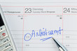 Eintrag im Kalender: Arbeitsamt