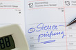 Eintrag im Kalender: Steuerprüfung
